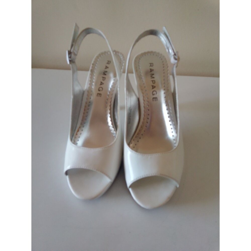 Rampage White Heels Slingback size 7M